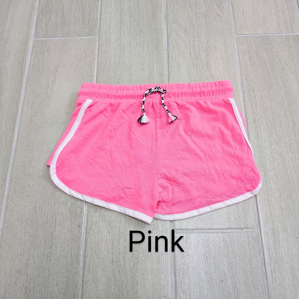 Kids' Soft Pink Elastic-Waist Shorts with Braided Tassel Drawstring NWOT